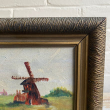 Load image into Gallery viewer, Vintage Oil on Canvas of Windmill and Landscape c1930
