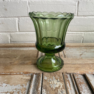 Vintage Green Glass Vases