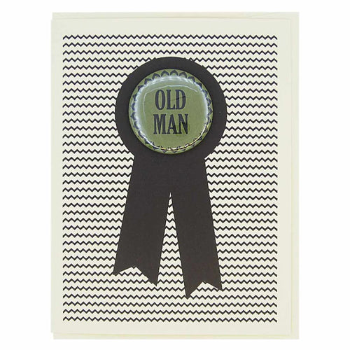 Old Man Button Card made in Canada by Regional Assembly of Text