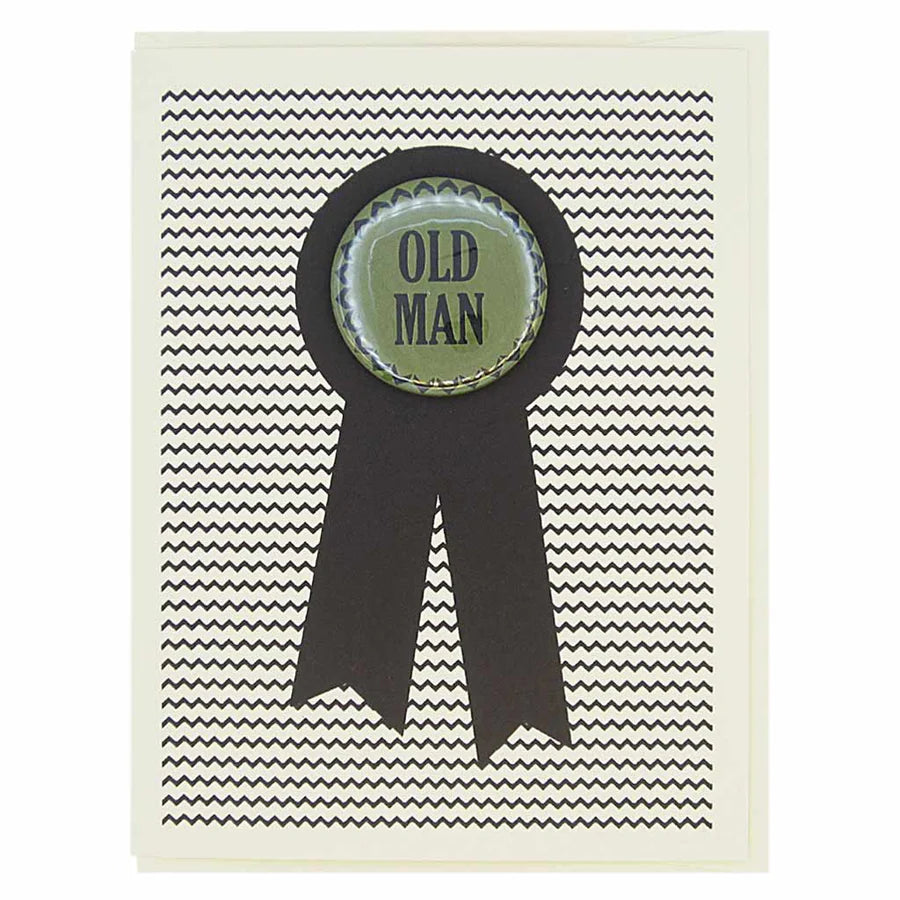 Old Man Button Card made in Canada by Regional Assembly of Text