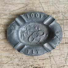 Load image into Gallery viewer, Antique IOOF Oddfellows Metal Embossed Ashtray
