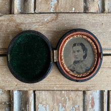 Load image into Gallery viewer, Antique 19th Century Tintype Union Case with Photo c1850
