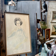 Load image into Gallery viewer, Vintage Watercolour Portrait of a Society Woman 1963
