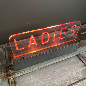 Vintage Illuminated Lucite Ladies Sign