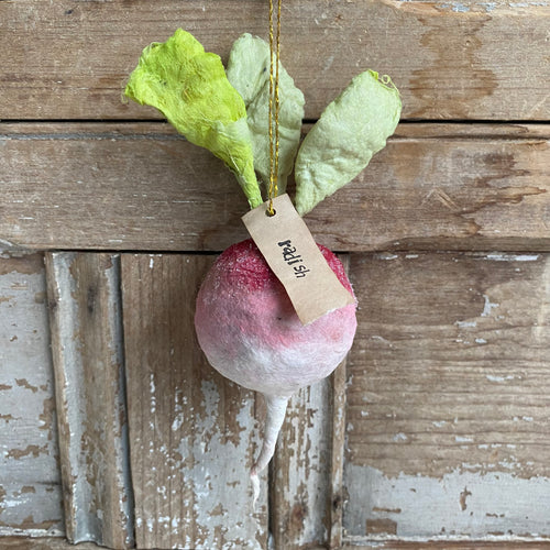 Handmade Spun Cotton Radish Ornaments by Karat and Clover Company in Toronto