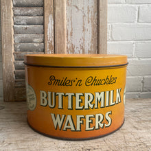 Load image into Gallery viewer, Vintage Smiles’n Chuckles Buttermilk Wafers Tin c1930
