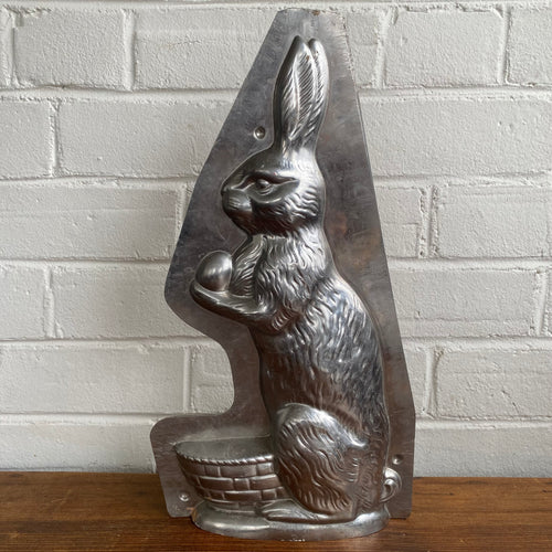 Antique Large Rabbit Holding Egg Mold 14-1/2”h