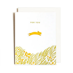 For You Bunny Card by Homework Letterpress Studio in Edmonton Alberta