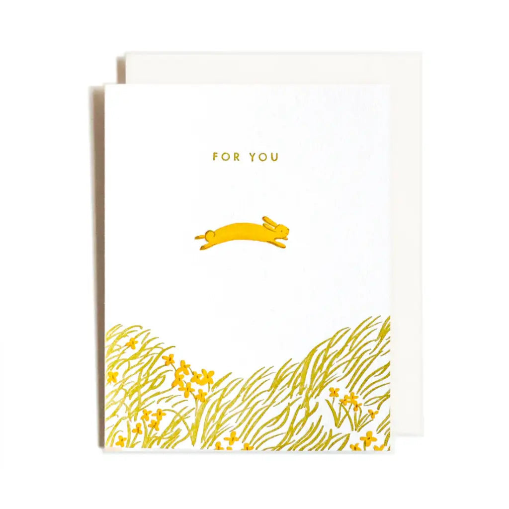 For You Bunny Card by Homework Letterpress Studio in Edmonton Alberta