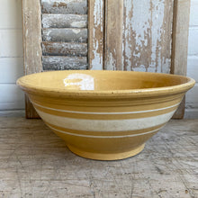 Load image into Gallery viewer, Antique Yellowware Farmhouse Mixing Bowl 10-3/4”
