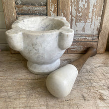 Load image into Gallery viewer, Antique 19thC French White Marble Mortar and Pestle
