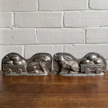 Load image into Gallery viewer, Antique Rabbit Pulling Cart of Eggs Chocolate Mold #12 Made in New York
