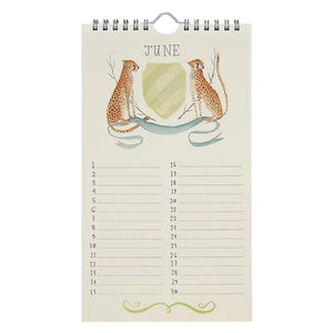 Animal Crest Birthday Calendar