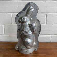 Load image into Gallery viewer, Antique Standing Rabbit with Basket Mold #20 Made in Germany by Laurosch 9”h
