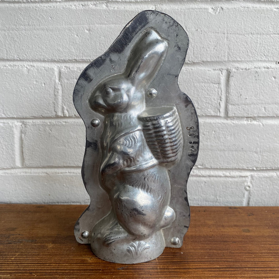 Antique Standing Rabbit with Basket Mold #20 Made in Germany by Laurosch 9”h
