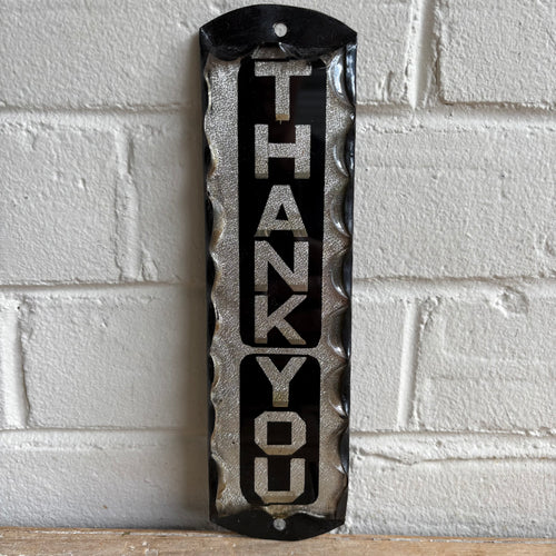 Antique Reverse Glass Thank You Sign
