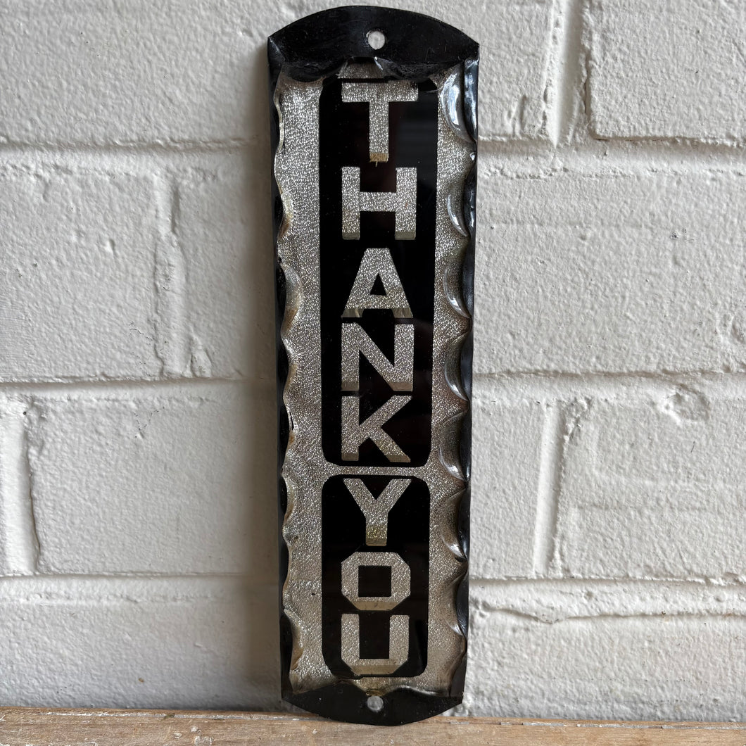 Antique Reverse Glass Thank You Sign