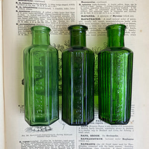 Antique Green Glass Poison Bottles