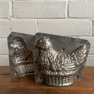 Antique Nesting Hen on Basket Chocolate Mold #17