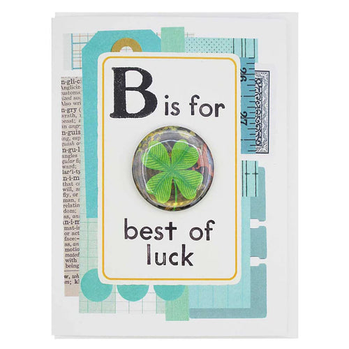 Best of Luck Button Card made in Vancouver BC by Regional Assembly of Text