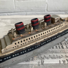 Load image into Gallery viewer, Antique German Tin Steamship Model
