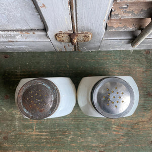 Vintage Anchor Hocking Vitrock Salt + Pepper Shakers