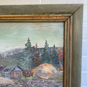 Vintage Farm Landscape Painting