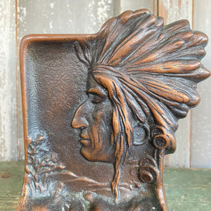 Antique Native Indian Cast Art Nouveau Bookends