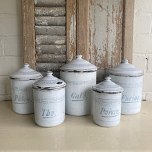 Load image into Gallery viewer, Vintage French Enamel Canister Set/5
