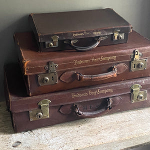 Vintage Hudson’s Bay Company Leather Luggage Set