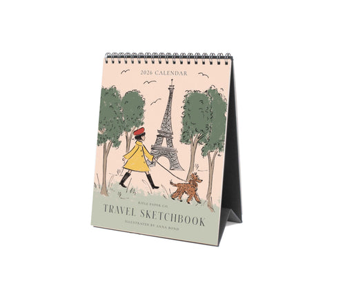 2026 Travel Sketchbook Desk Calendar by Rifle Paper Co