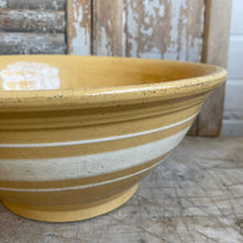 Load image into Gallery viewer, Antique Yellowware Farmhouse Mixing Bowl 10-3/4”
