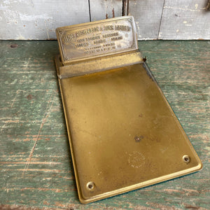 Antique Brass Mini Clipboard c1917 James Richardson and Sons Ltd. Winnipeg