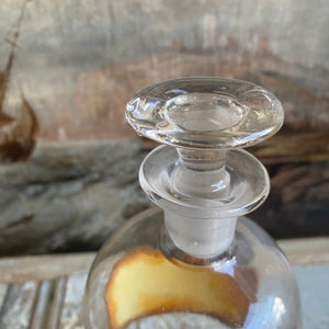 Antique Glass Pharmacy Bottle with Reverse Glass Label - TR. Rhei Co.