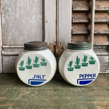 Load image into Gallery viewer, Vintage Anchor Hocking Vitrock Salt + Pepper Shakers
