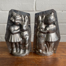 Load image into Gallery viewer, Antique German Girl and Rabbit Chocolate Mold #19

