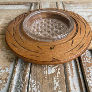 Antique Victorian Treen Carved Butter Dish