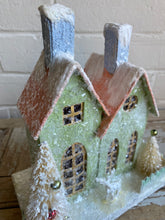 Load image into Gallery viewer, Green Papier-Mâché House with Deer
