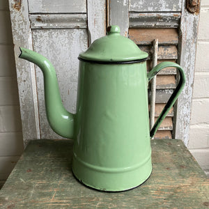 Vintage Green Enamel Coffee Pot