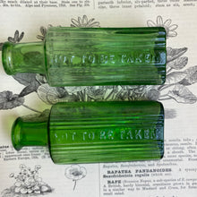 Load image into Gallery viewer, Antique Green Glass Poison Bottles
