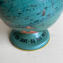 Load image into Gallery viewer, Vintage Tin Litho Globe Bank c1939 by the Ohio Art Co
