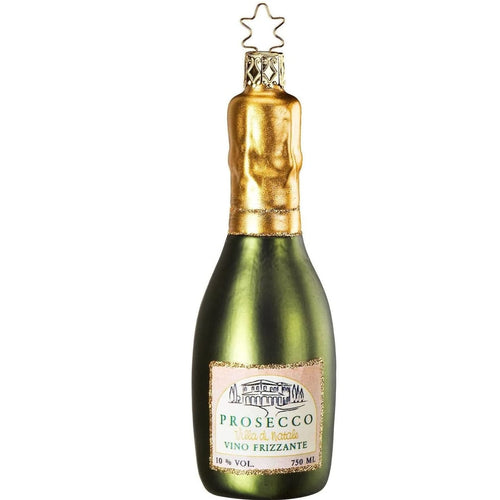 Prosecco Bottle Glass Ornament by Inge Glas