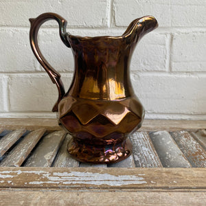Vintage Copper Lustreware Diamond Pitcher