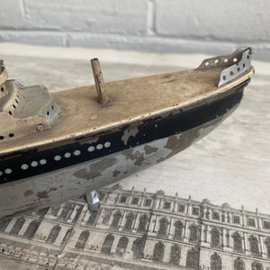 Antique German Tin Steamship Model