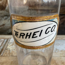 Load image into Gallery viewer, Antique Glass Pharmacy Bottle with Reverse Glass Label - TR. Rhei Co.
