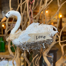 Load image into Gallery viewer, Handmade Spun Cotton Swan Ornaments
