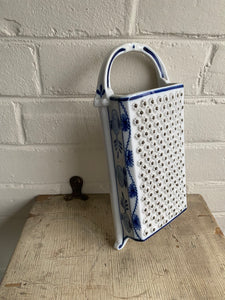 Antique Meissen Porcelain Blue Onion Cheese
Grater c1900