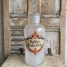 Load image into Gallery viewer, Antique Pharmacy Glass Bottle - Sulfat. Sodic. Cris.
