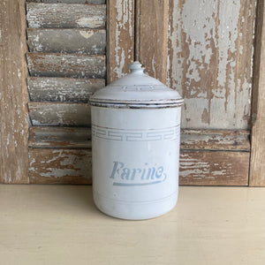 Vintage French Enamel Canister Set/5