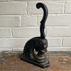 Antique Cast Iron Lionhead Embosser Seal - IOOF